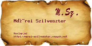 Mérei Szilveszter névjegykártya